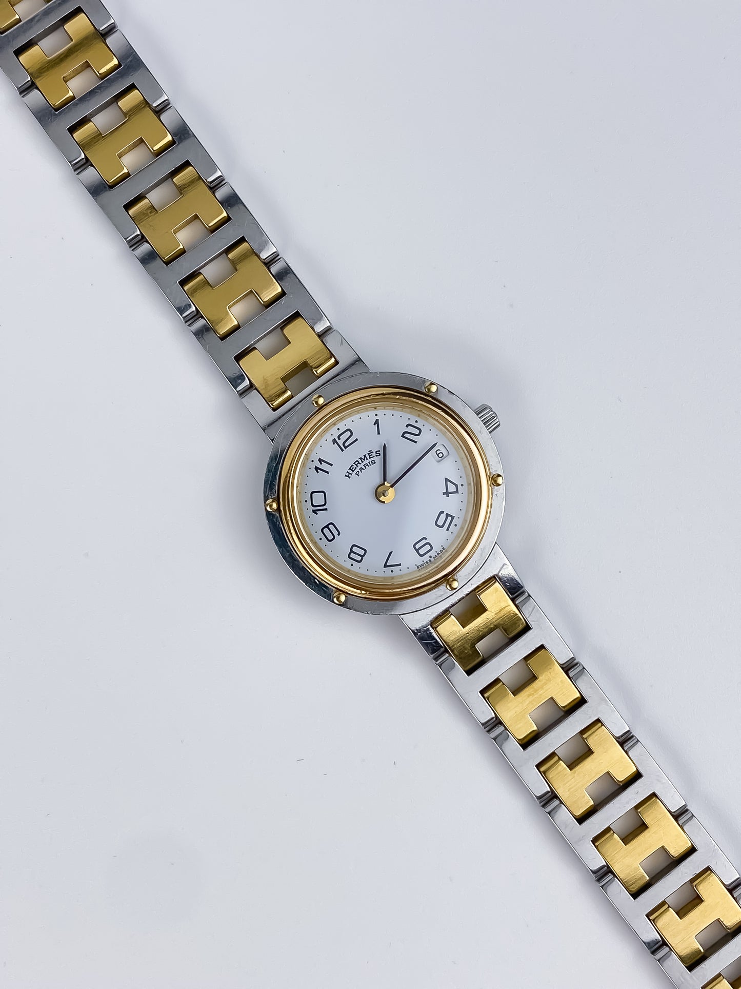 Hermès Clipper Duo Tone Vintage Watch Box Set