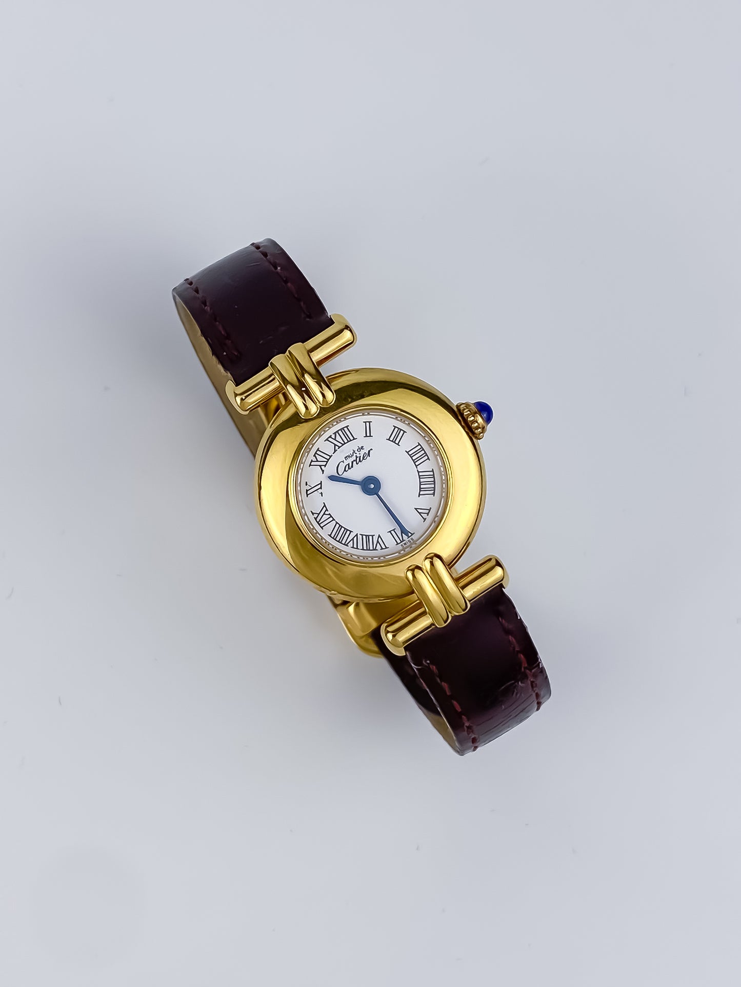 Cartier Must Colisée Vermeil Vintage Watch White Roman Numeral Dial