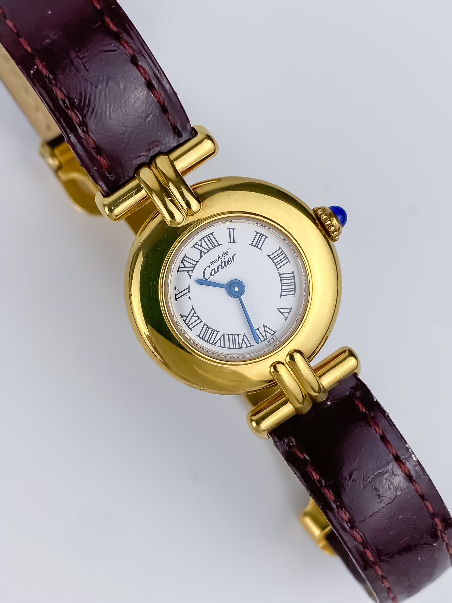 Cartier Must Colisée Vermeil Vintage Watch White Roman Numeral Dial