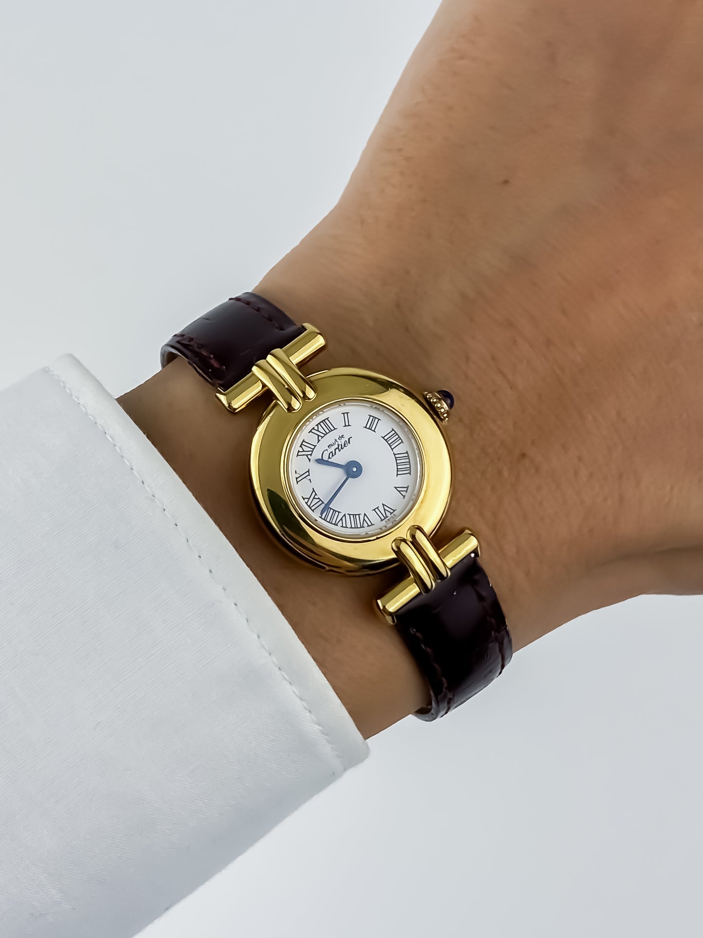 Cartier Must Colisée Vermeil Vintage Watch White Roman Numeral Dial