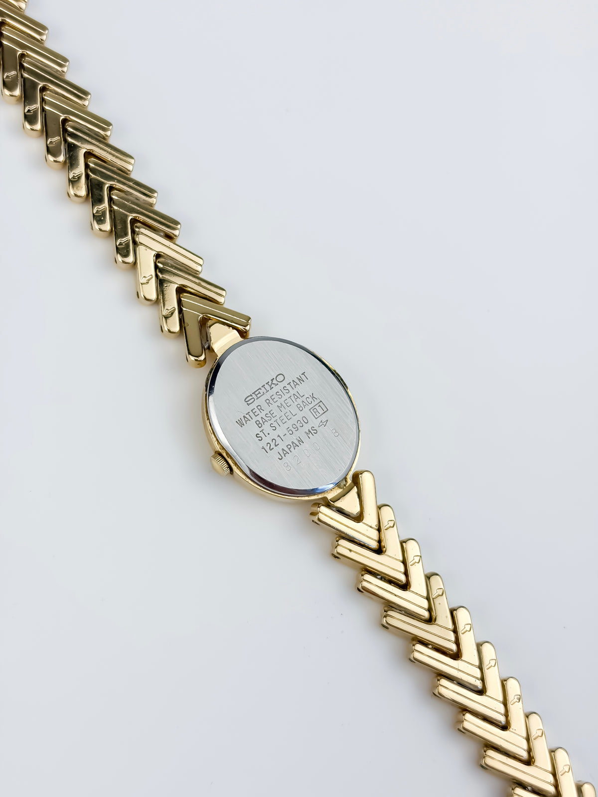 Vintage Herringbone Watch Seiko Gold Plated
