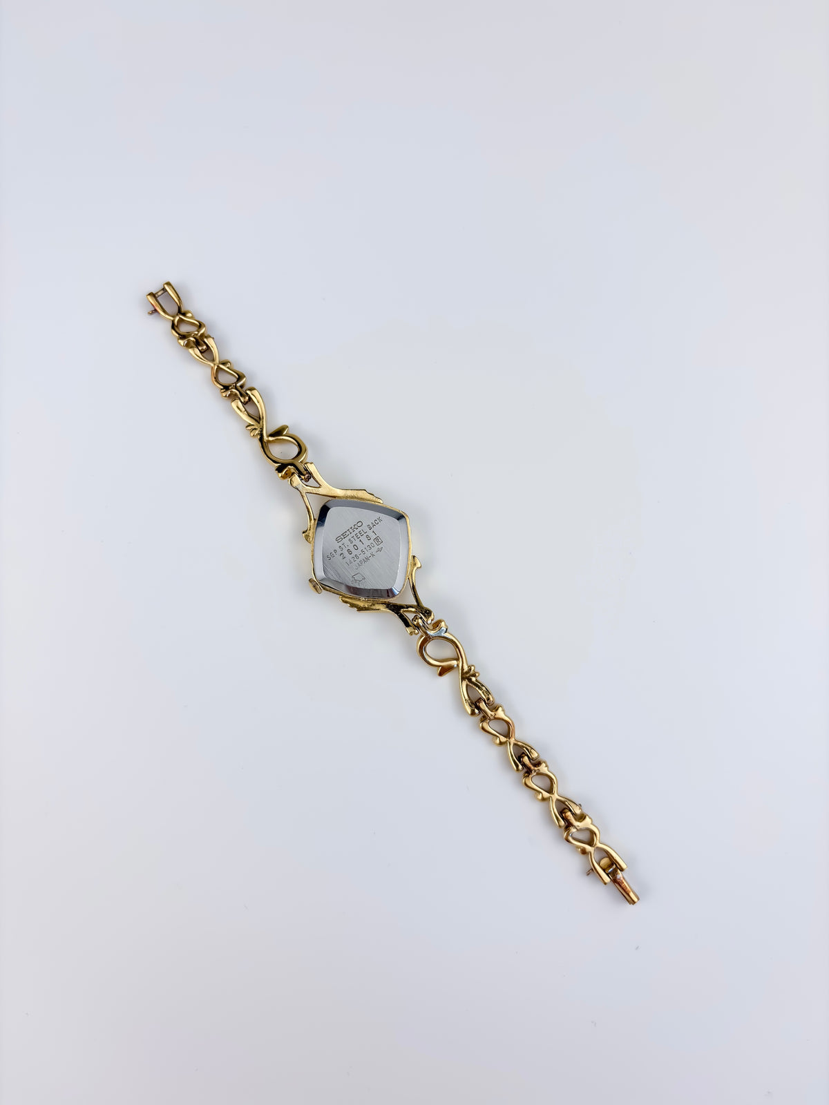 Rare Vintage Sculptural Watch Seiko Gold Plated Lace Hands