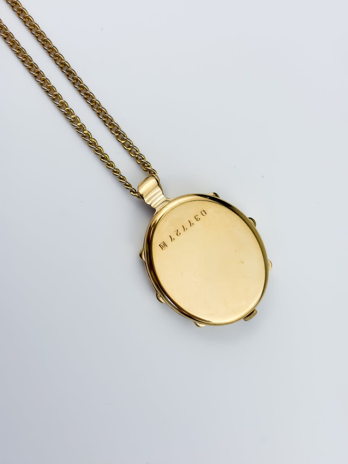Vintage Sculptural Locket Watch Seiko Gold Plated With Chain