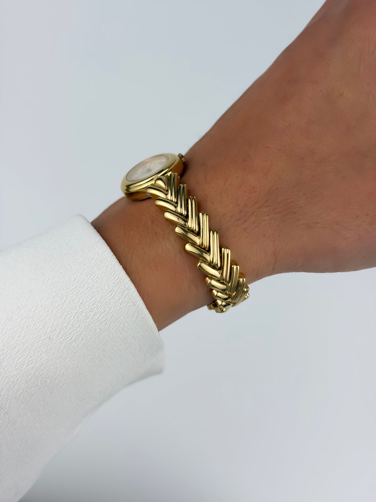 Vintage Herringbone Watch Seiko Gold Plated