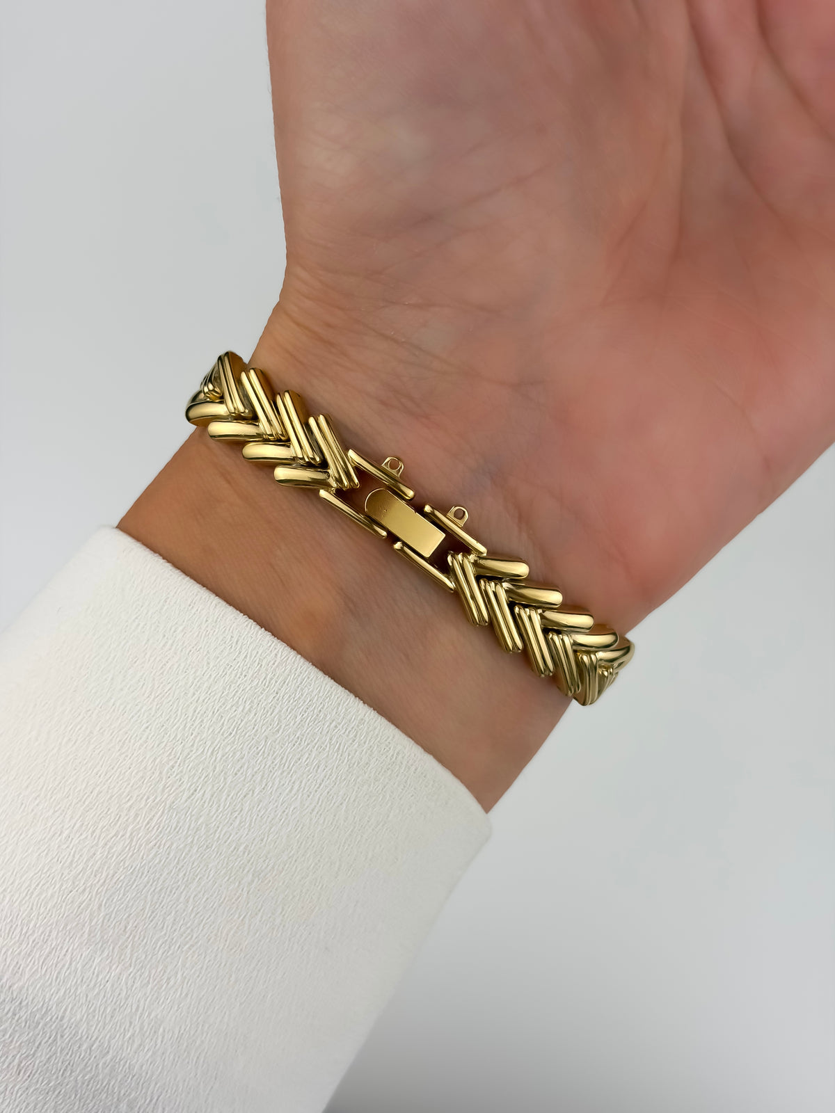 Vintage Herringbone Watch Seiko Gold Plated
