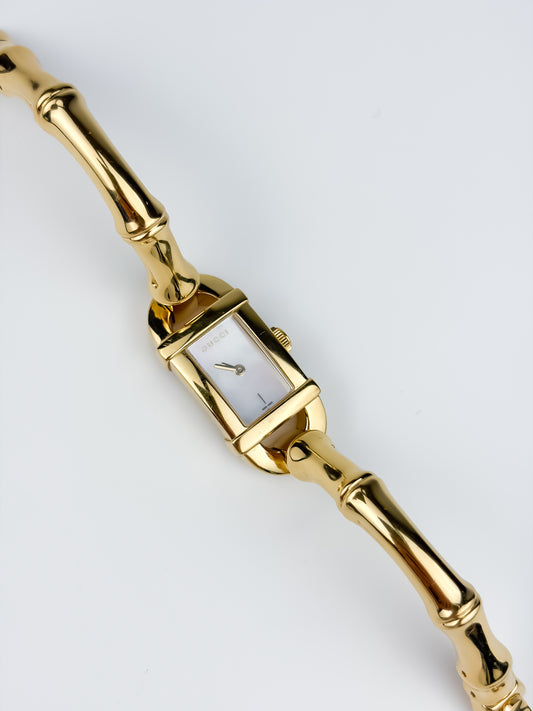 Rare Gucci Bamboo Vintage Gold Watch with Box