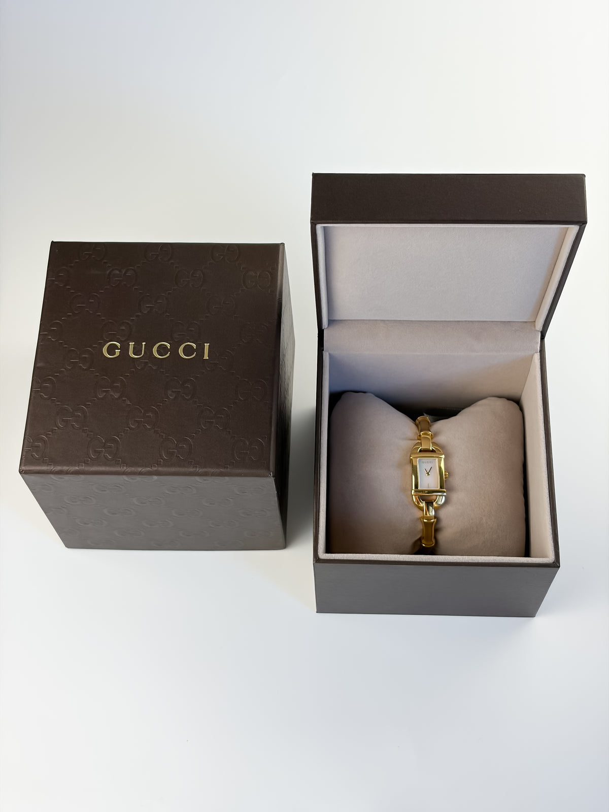 Rare Gucci Bamboo Vintage Gold Watch with Box