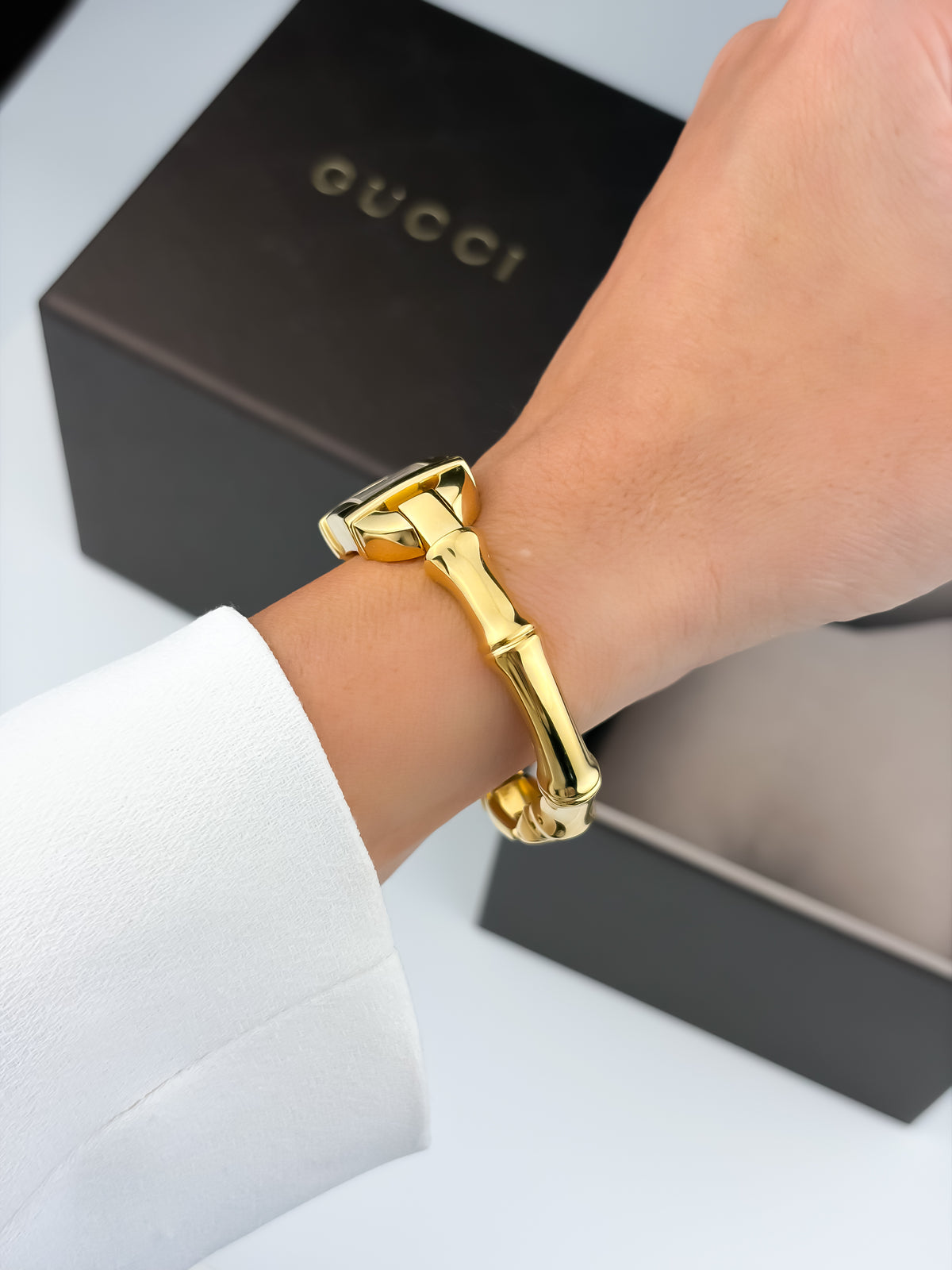 Rare Gucci Bamboo Vintage Gold Watch with Box