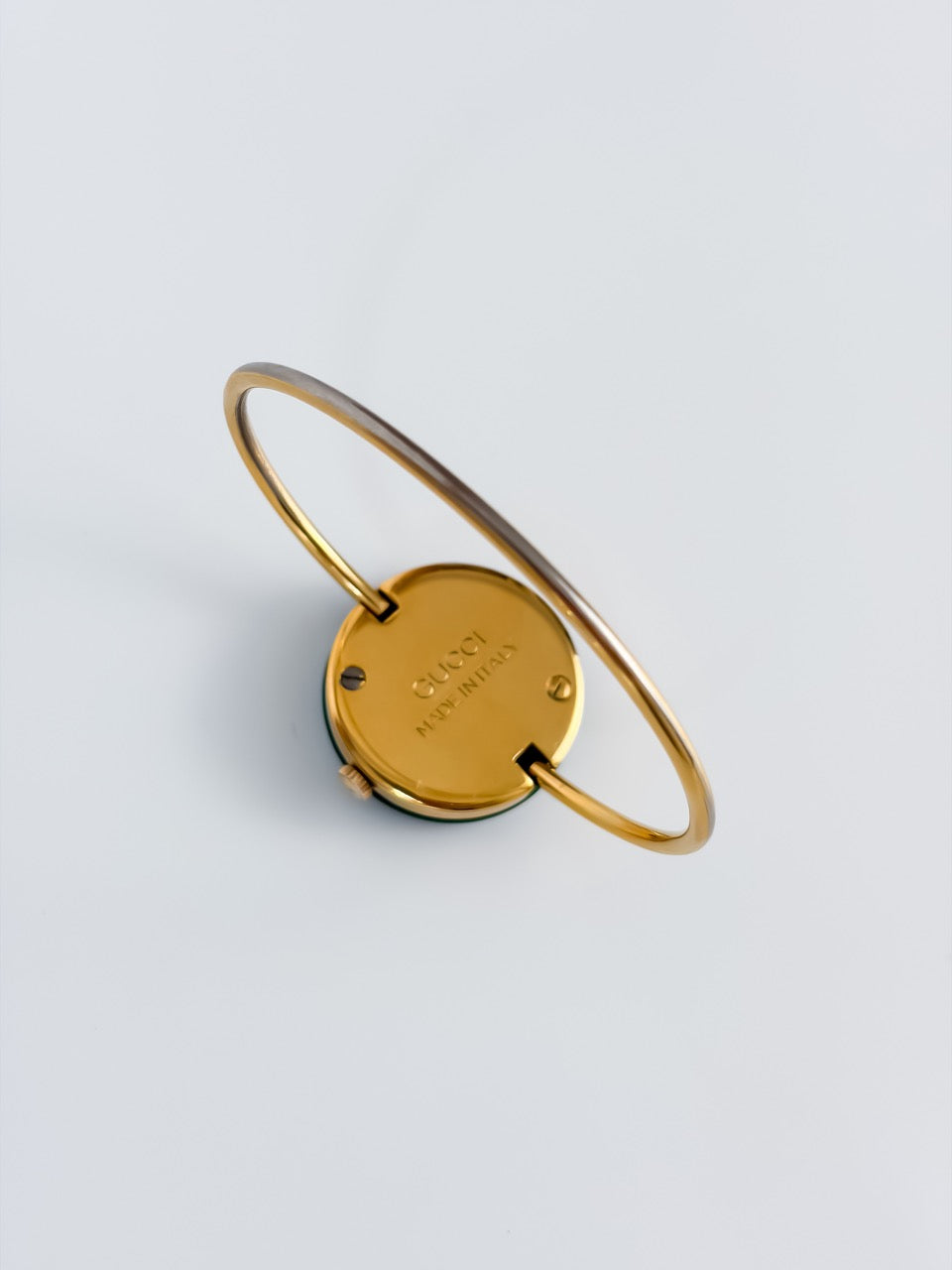 Rare Gucci Firenze Interchangeable Bezels Gold Bangle Watch with Box