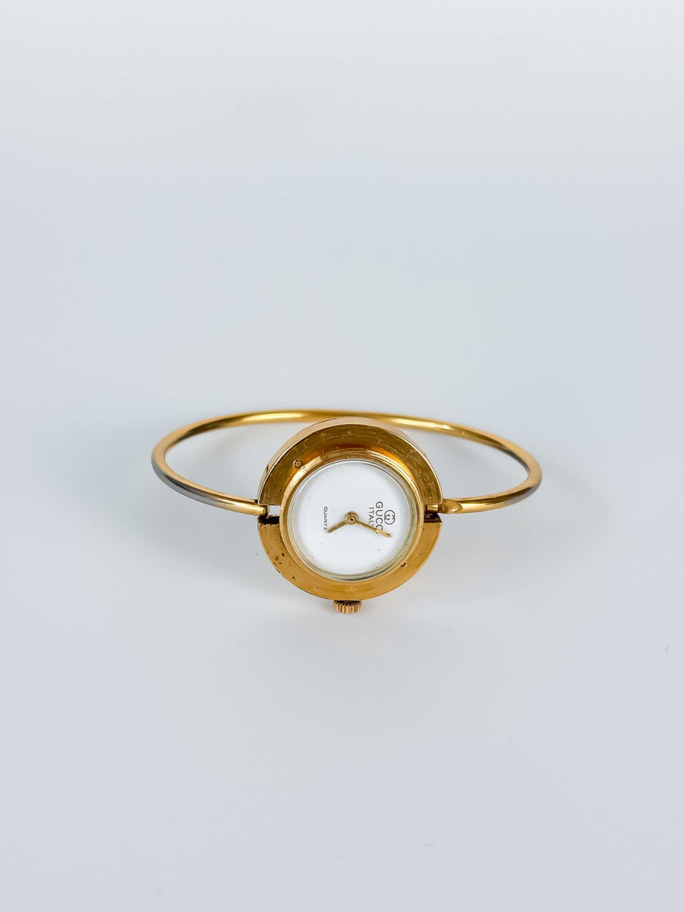 Rare Gucci Firenze Interchangeable Bezels Gold Bangle Watch with Box