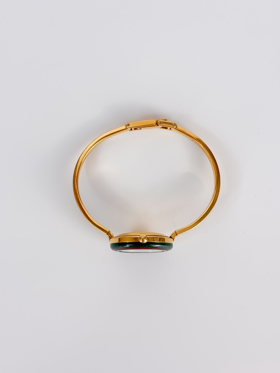 Gucci Cherry Line Interchangeable Bezels Gold Bangle Watch with Box & Papers