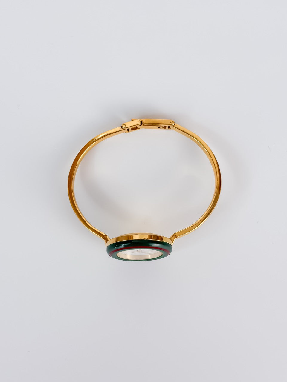 Gucci Cherry Line Interchangeable Bezels Gold Bangle Watch with Box & Papers