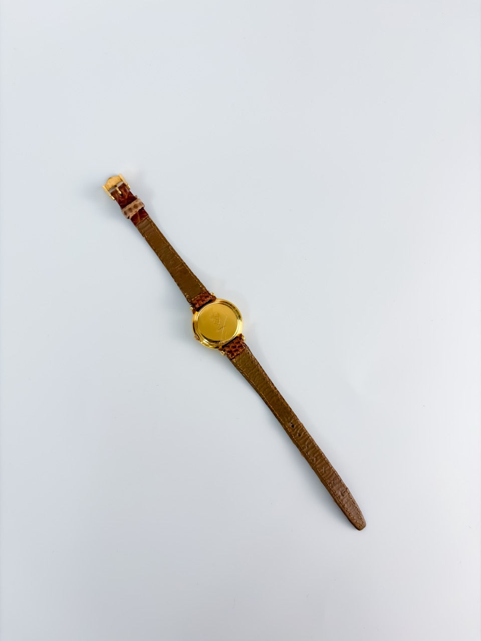 Rare Vintage Gucci Gold Dial Watch with Original Leather Strap