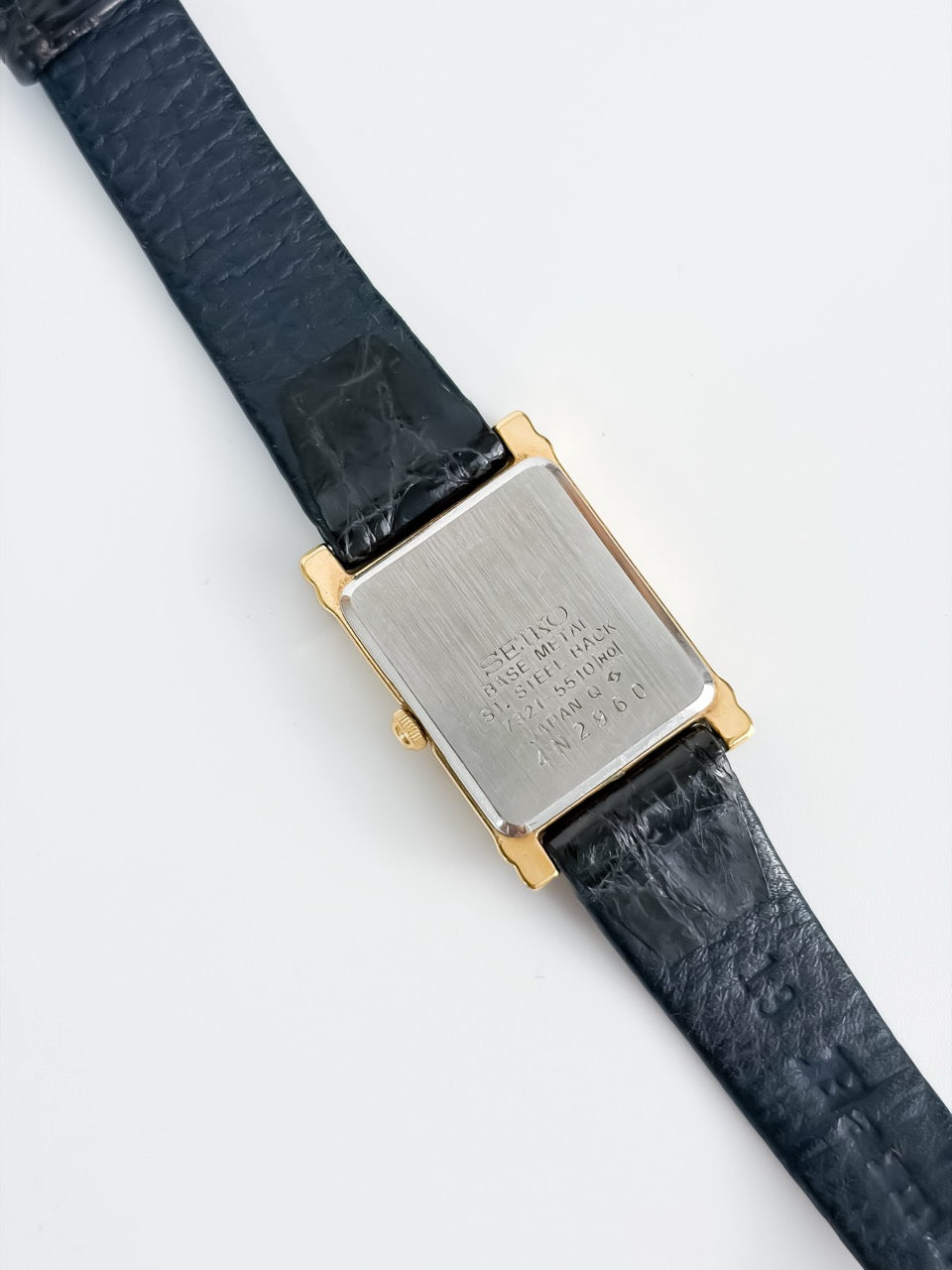 Vintage Seiko Tank Gold Tone Champagne Dial Quartz Watch
