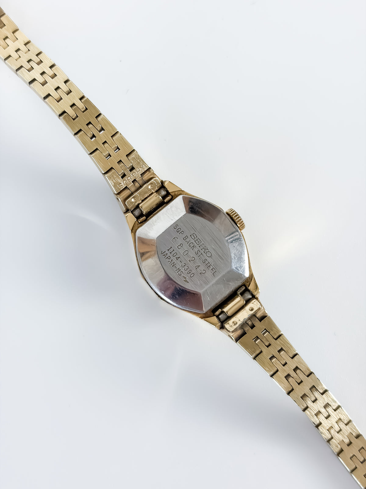 Vintage Seiko 21 Jewels Gold Frosted Hexagonal Watch