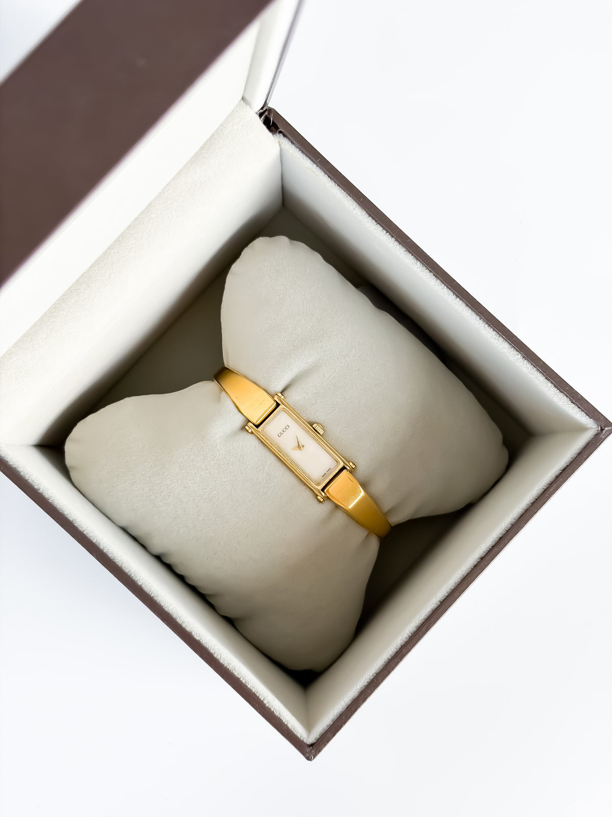 Vintage Gucci Gold Rectangular Watch Horsebit