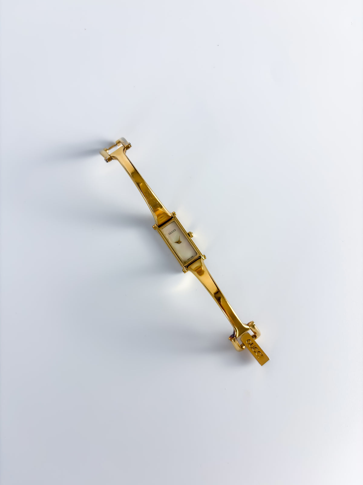 Vintage Gucci Gold Rectangular Watch Horsebit
