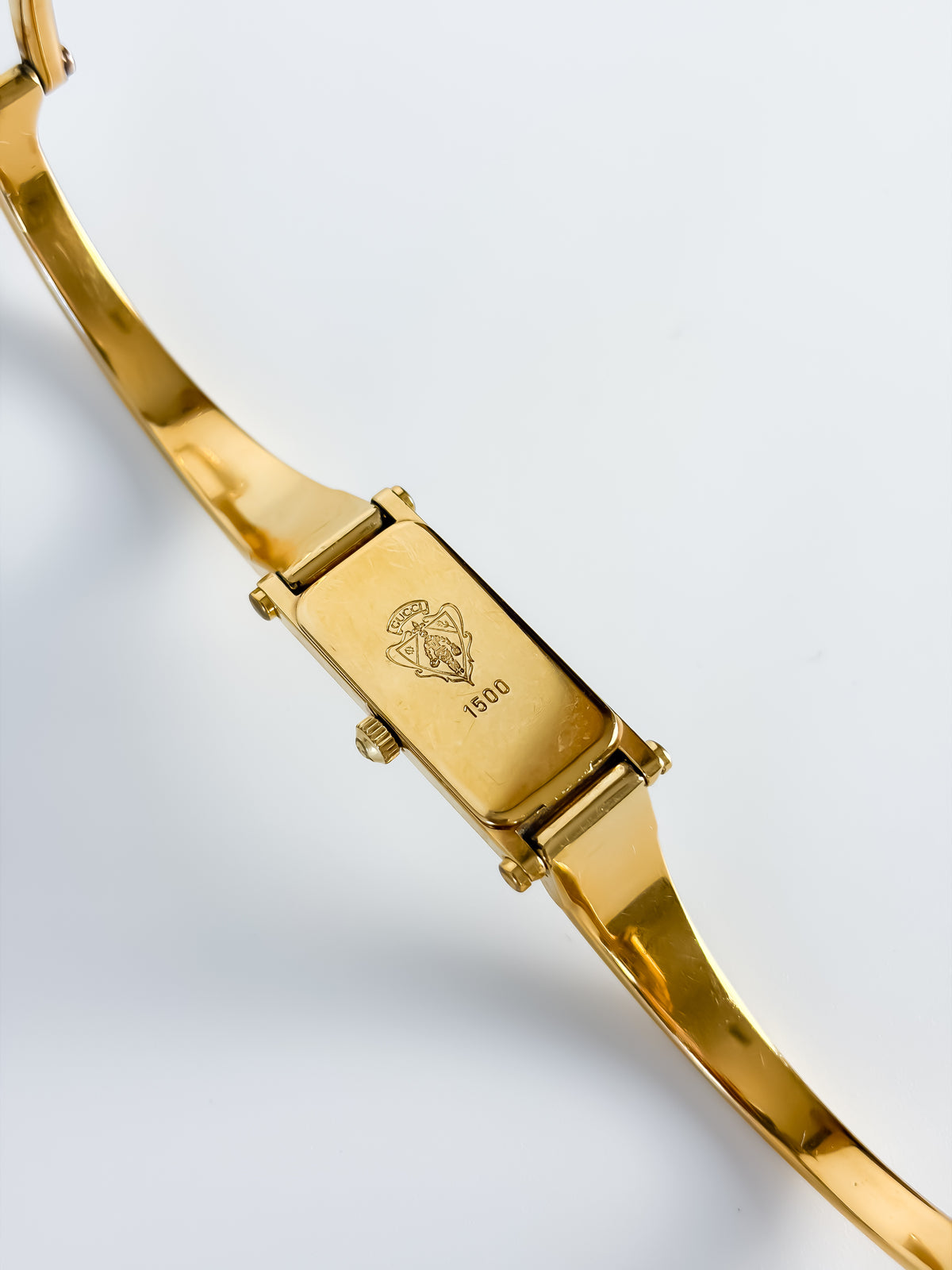 Vintage Gucci Gold Rectangular Watch Horsebit