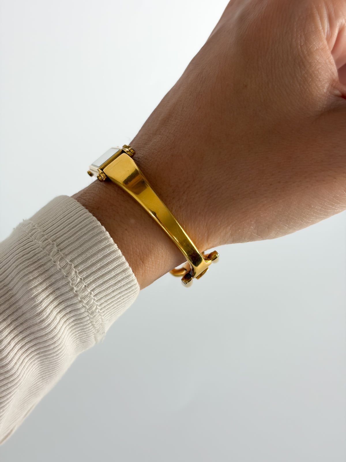Vintage Gucci Gold Rectangular Watch Horsebit