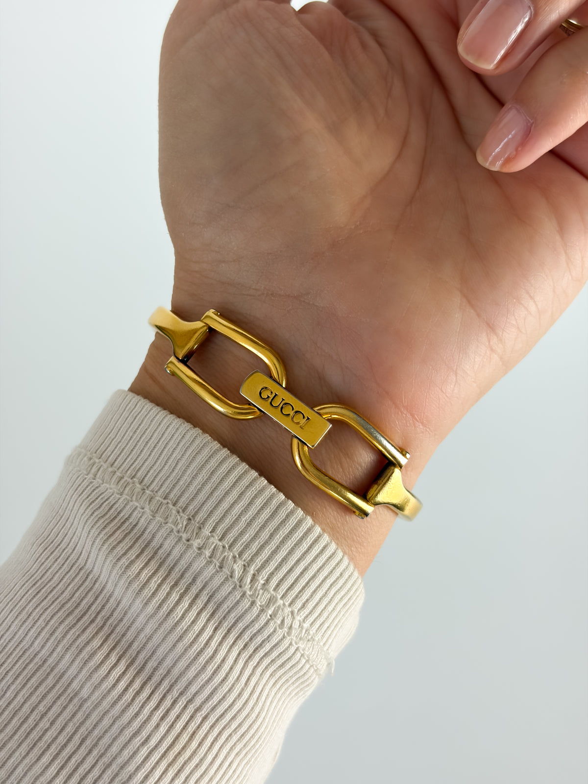 Vintage Gucci Gold Rectangular Watch Horsebit