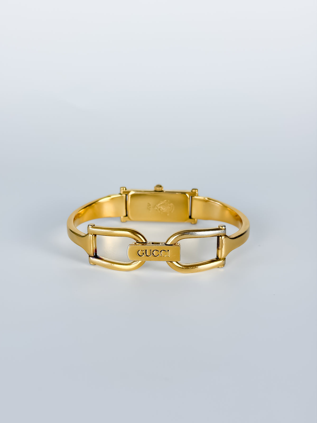 Vintage Gucci Gold Rectangular Watch Horsebit
