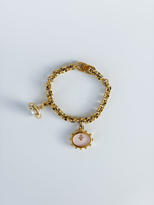 Vintage Vivienne Westwood Gold Watch Bracelet Milk Crown Y2K