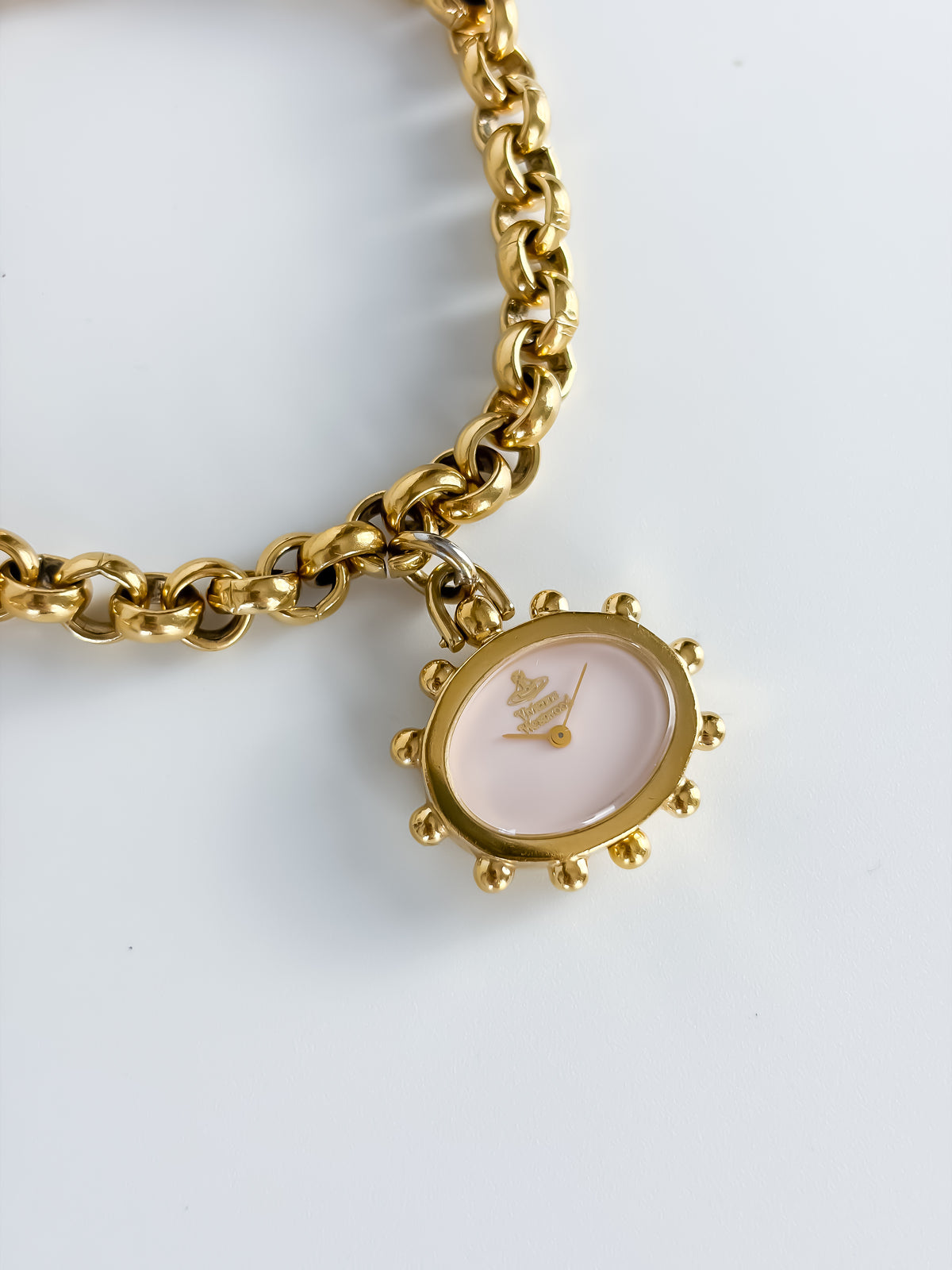 Vintage Vivienne Westwood Gold Watch Bracelet Milk Crown Y2K