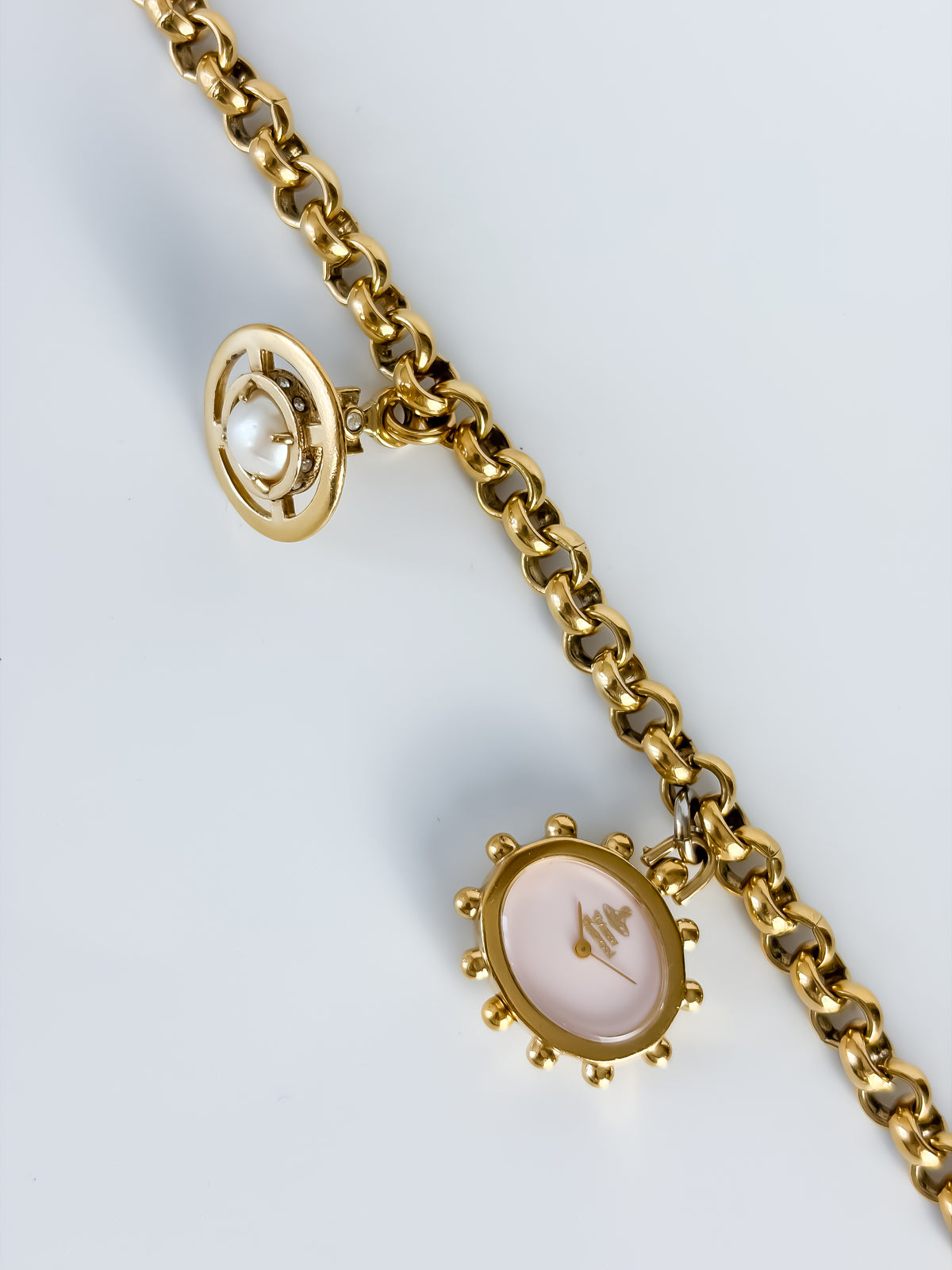 Vintage Vivienne Westwood Gold Watch Bracelet Milk Crown Y2K