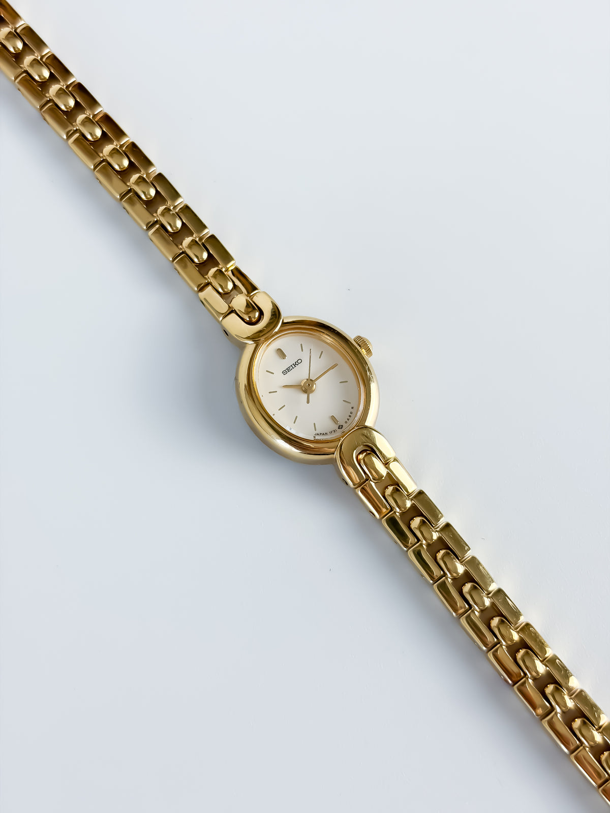 Vintage Seiko Gold Cocktail Watch Interlocking Links