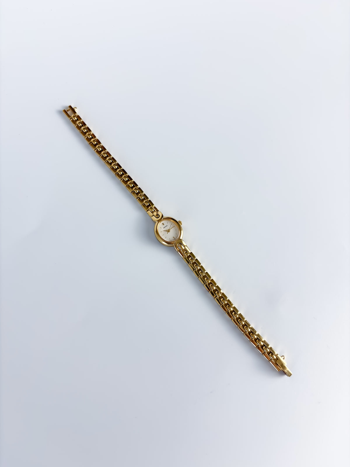 Vintage Seiko Gold Cocktail Watch Interlocking Links