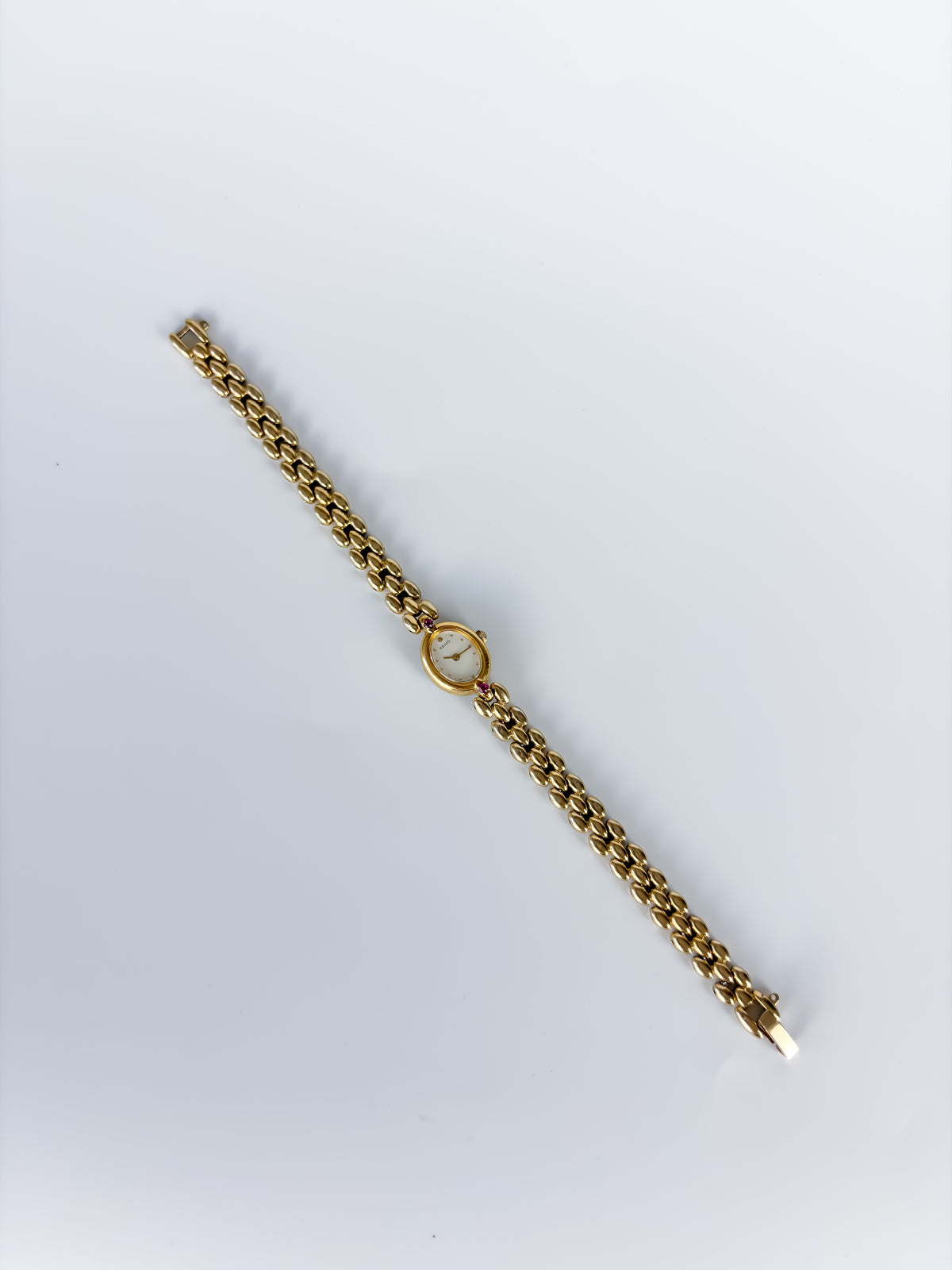 Vintage Seiko Rubies Oval Cocktail Gold Watch