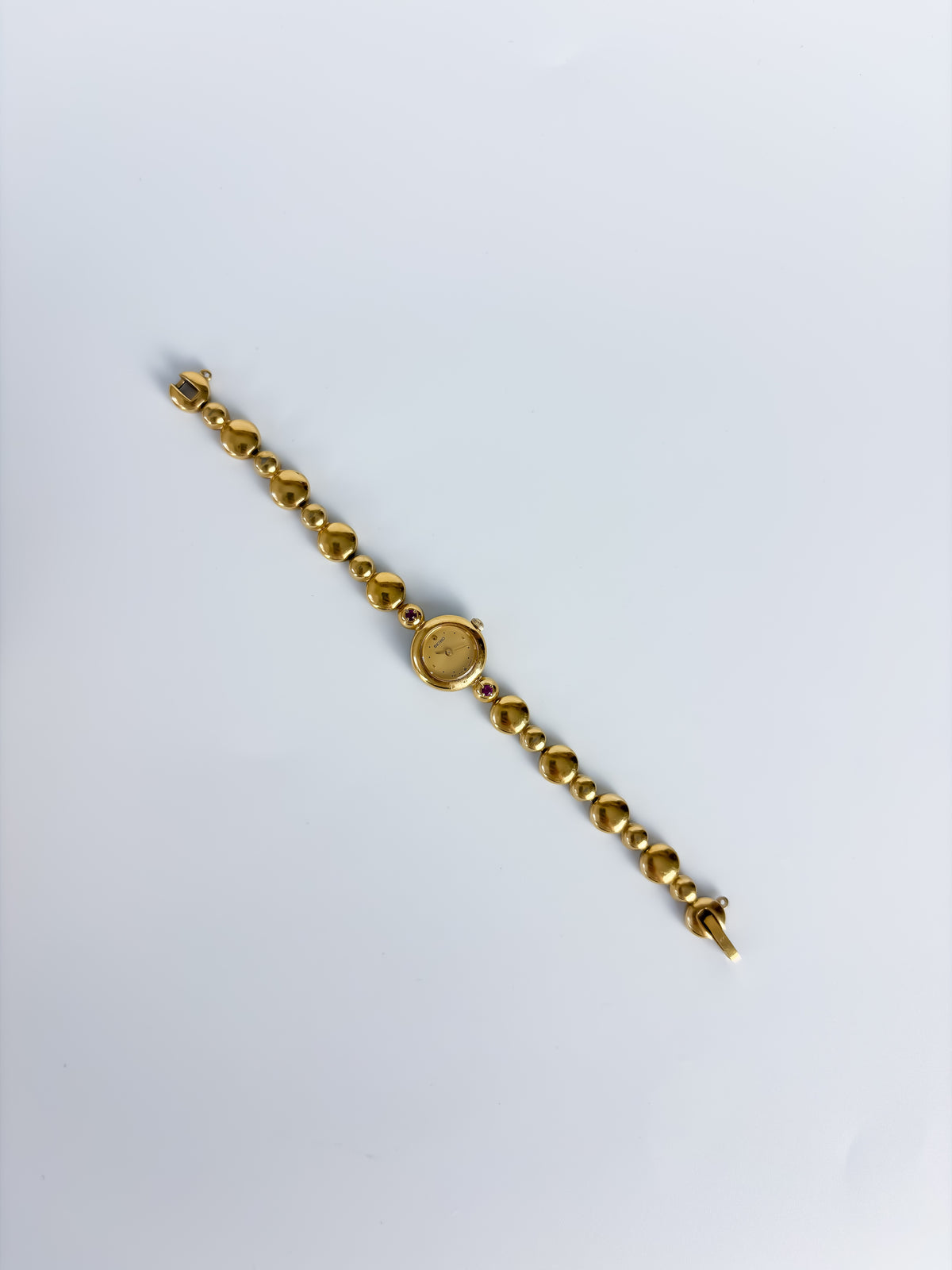 Vintage Seiko Rubies Cocktail Watch Gold Pearls