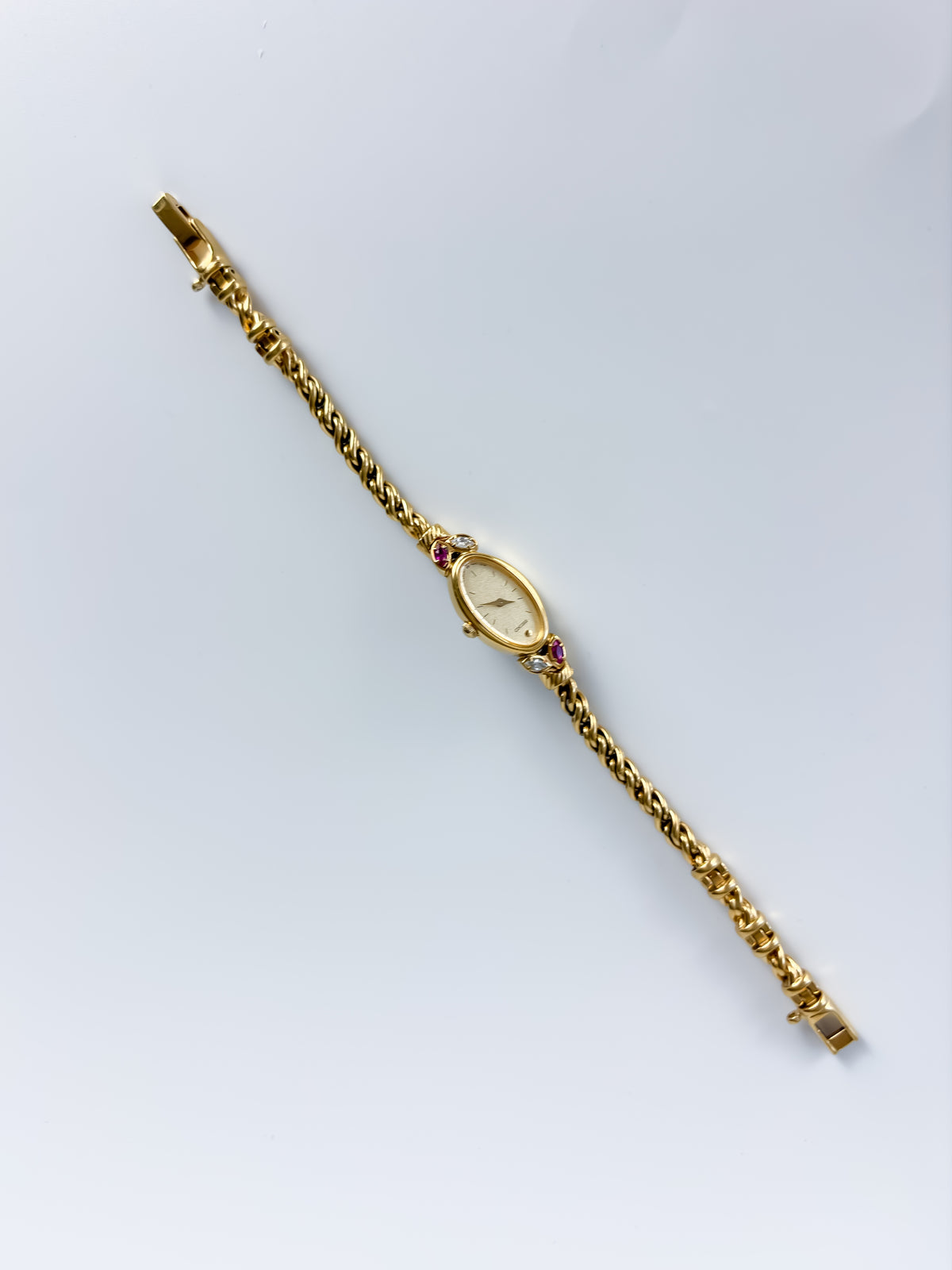 Vintage Seiko Rubies & Diamonds Marquise Cocktail Gold Watch