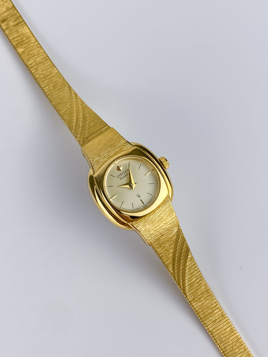 Citizen Vintage Watch Gold Integrated Mesh Bracelet