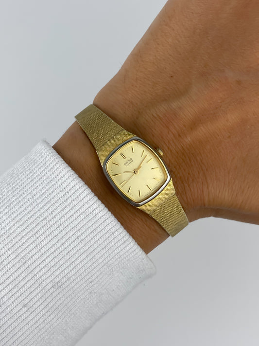 Seiko Vintage Watch Gold Milanese Mesh
