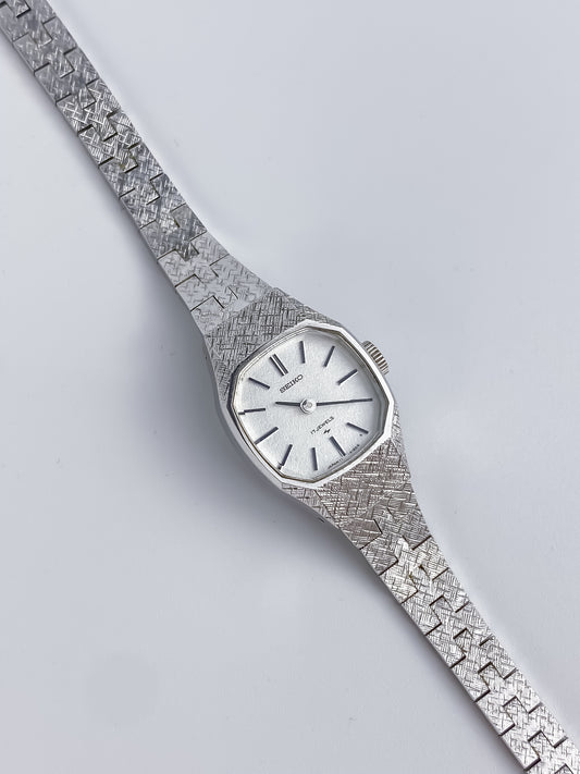 Seiko Vintage Silver Frosted Manual Wind Watch