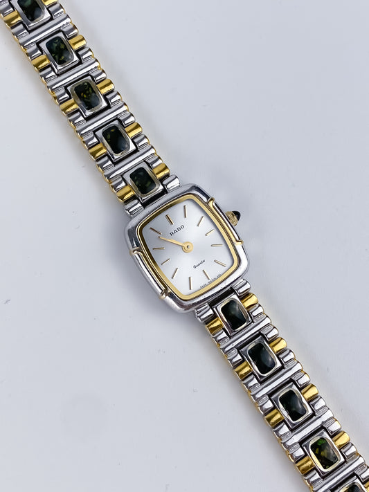 Rado Vintage Watch Dual Tone Dark Opal Stones