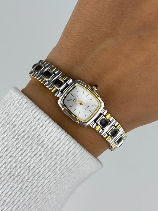 Rado Vintage Watch Dual Tone Dark Opal Stones