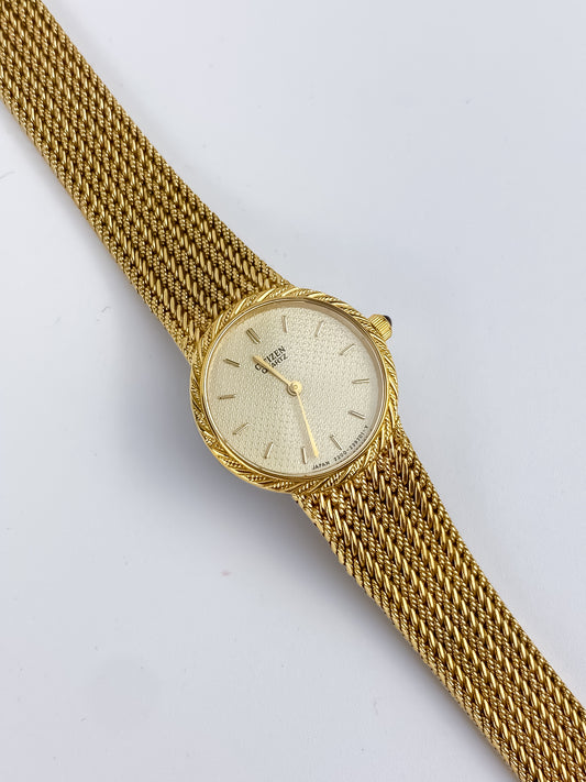 Citizen Vintage Gold Watch Mesh Bracelet