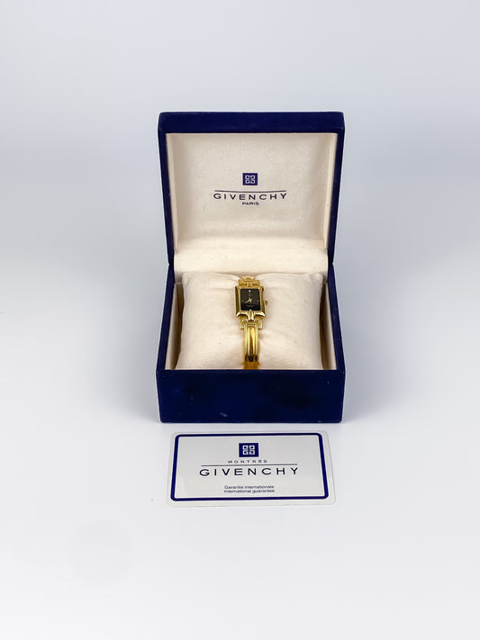 Givenchy Vintage Watch Gold Black Diamonds Dial Millesime Model
