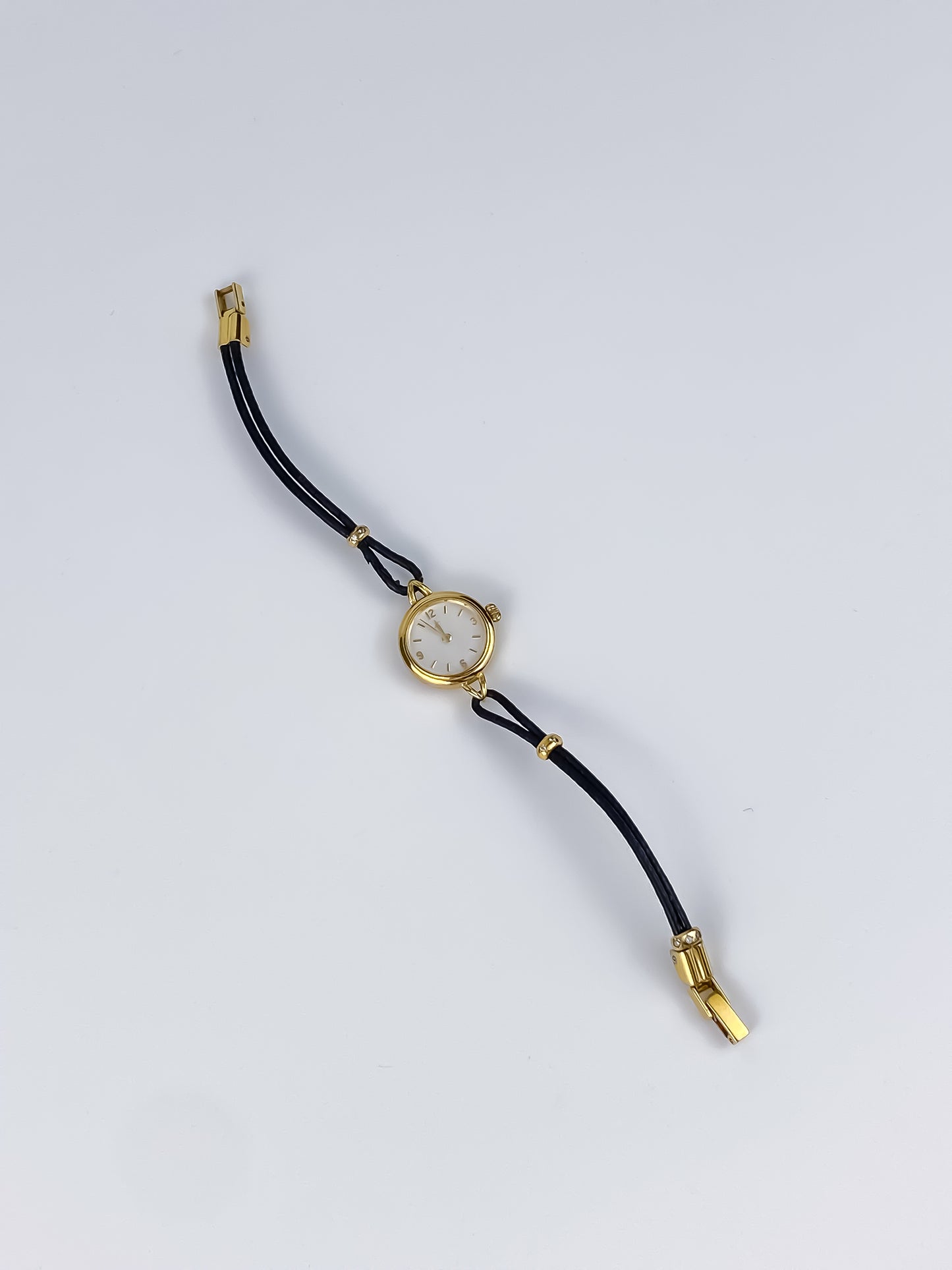 Art Deco 4C Vintage Watch Gold Leather Bracelet