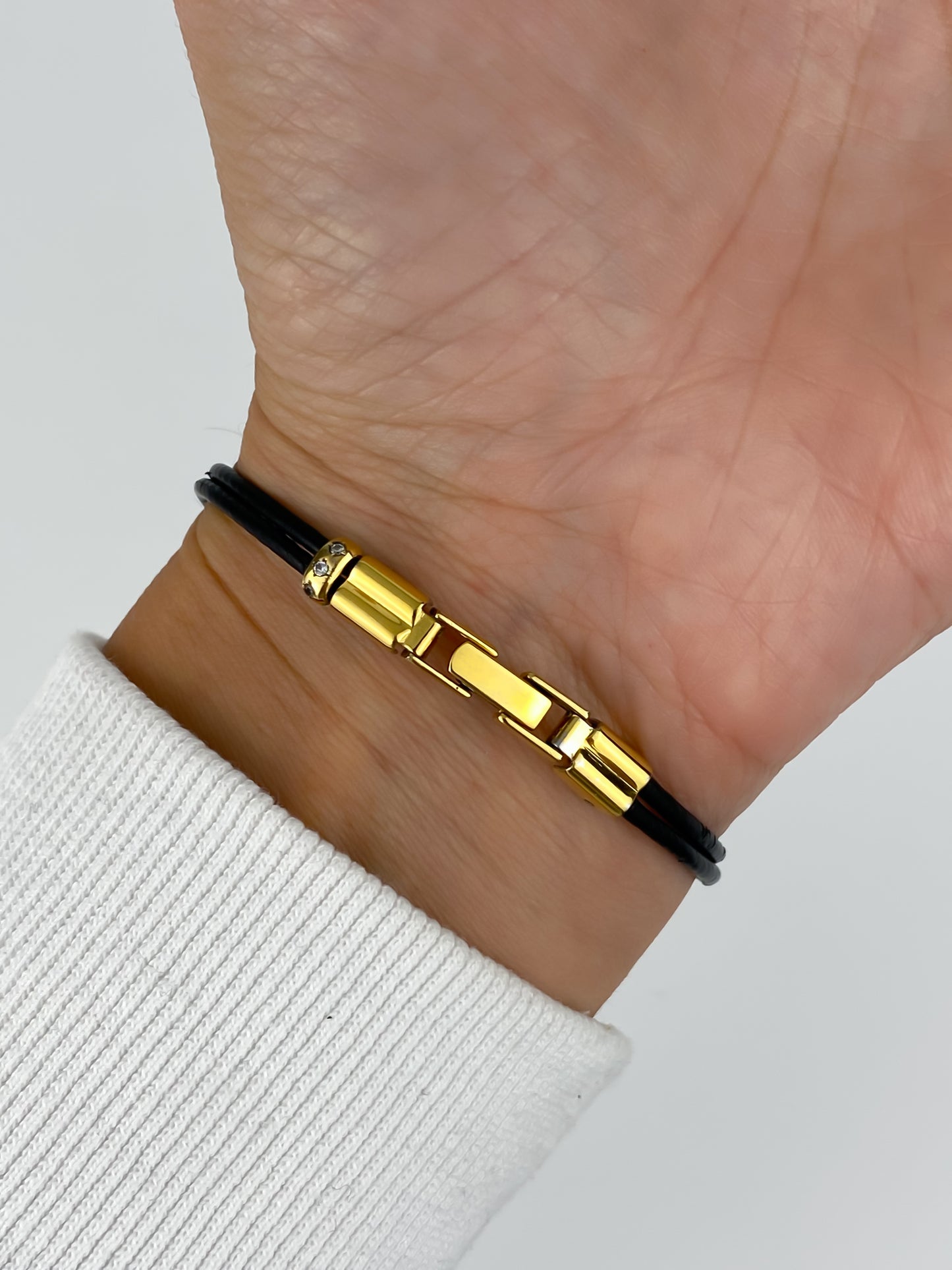Art Deco 4C Vintage Watch Gold Leather Bracelet