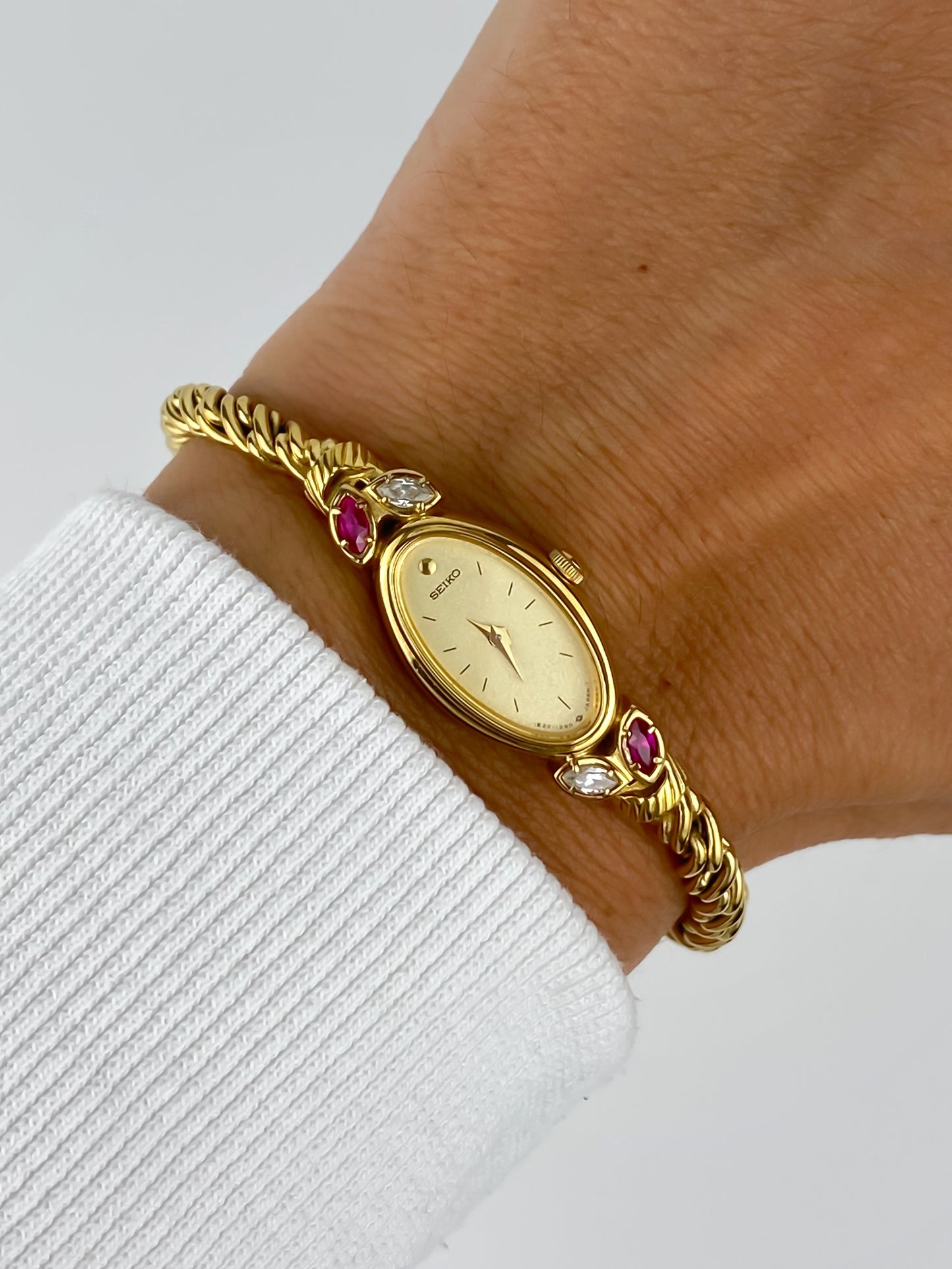 Seiko Vintage Gold Rubies & Diamonds Watch