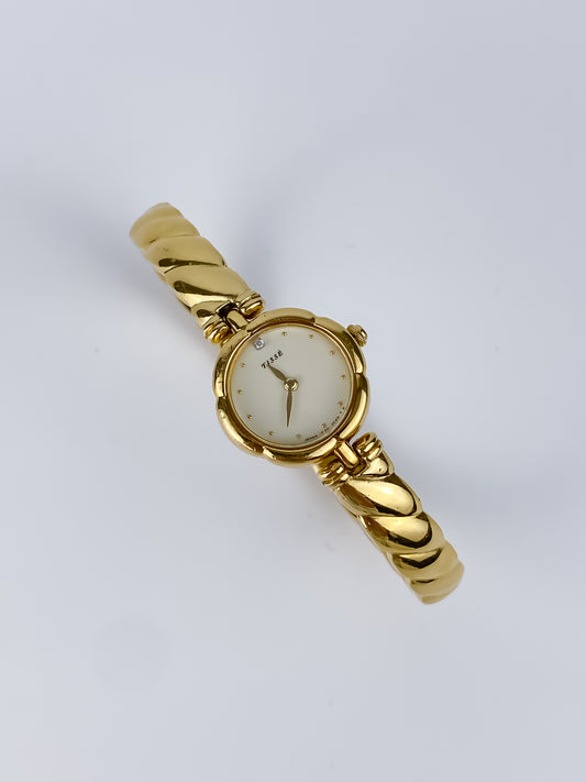 Seiko Tissé Vintage Watch Gold Braid Bangle