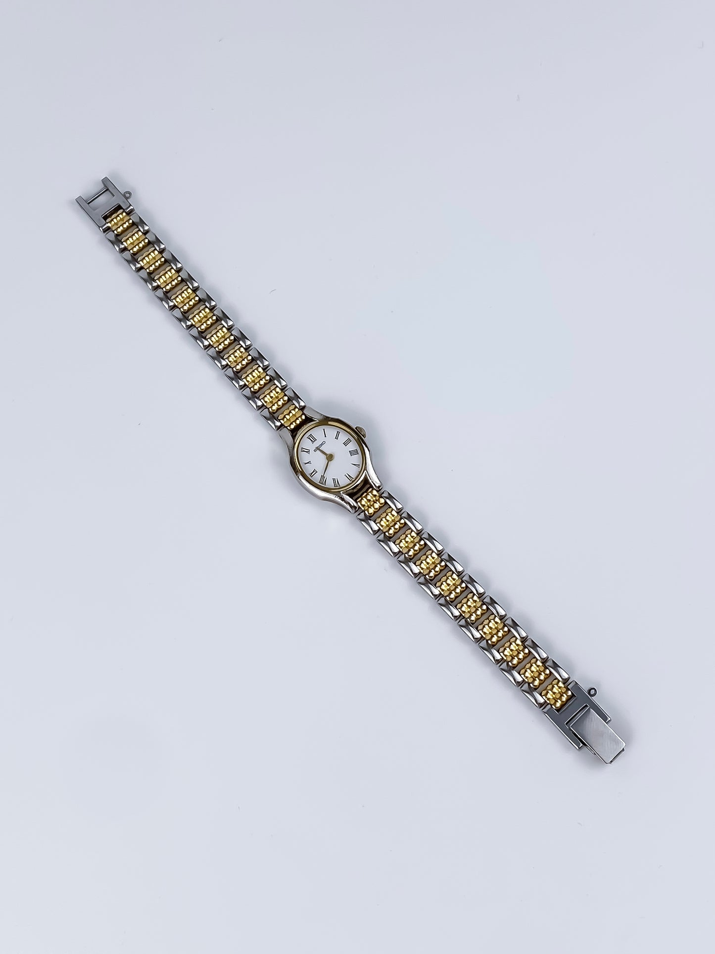 Seiko Vintage Watch Dual Tone Oval Dial