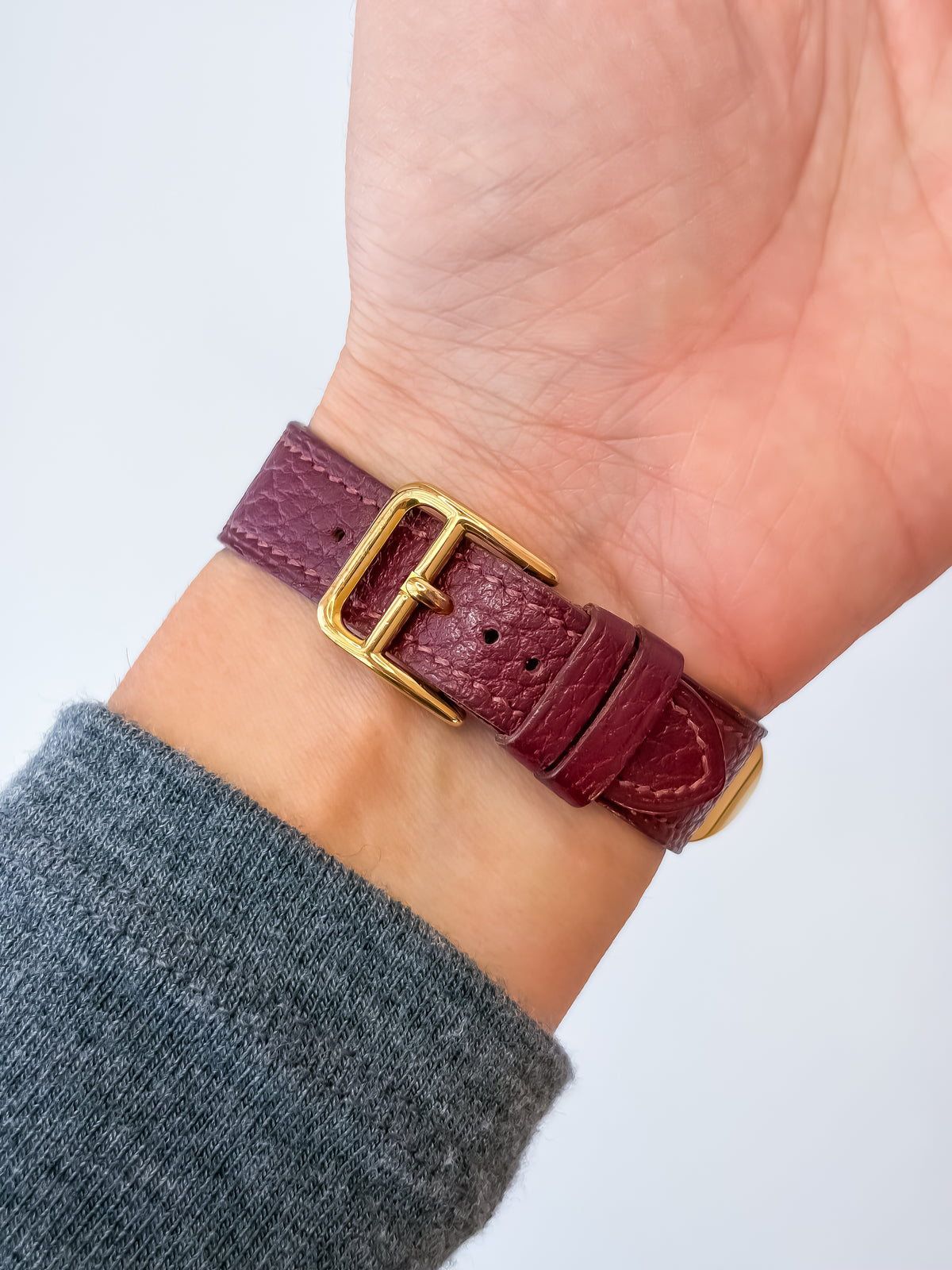 Vintage Hermes Medor Burgundy Gold and Leather Secret Watch
