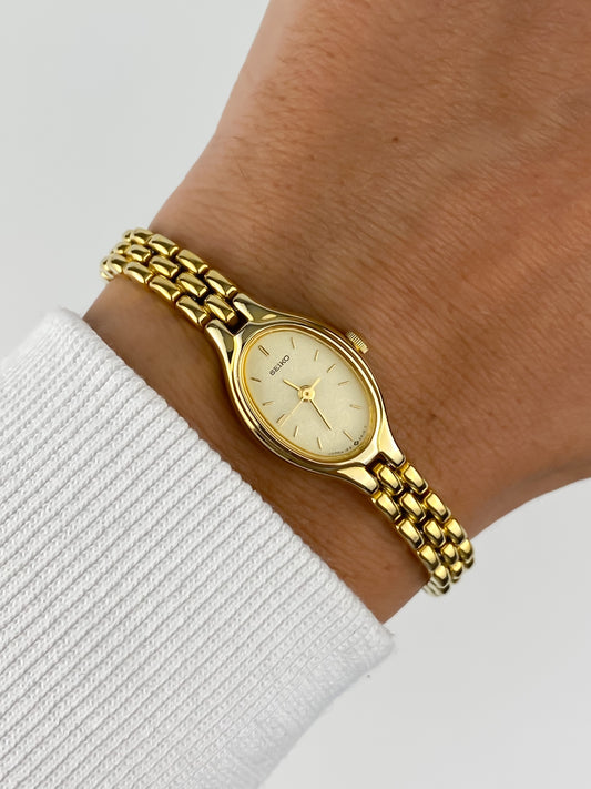 Vintage Seiko Oval Watch Gold Plated