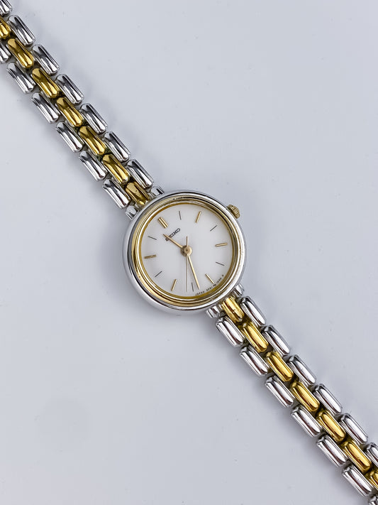 Seiko Vintage Watch Dual Tone Round Dial