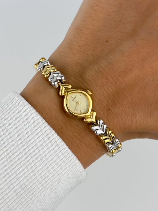Seiko Vintage Watch Dual Tone Hearts