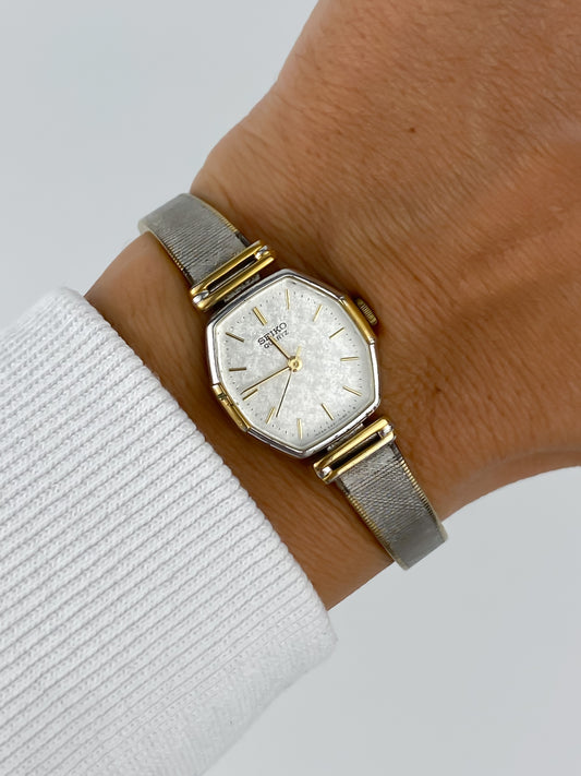 Seiko Vintage Watch Lamé Silver and Gold